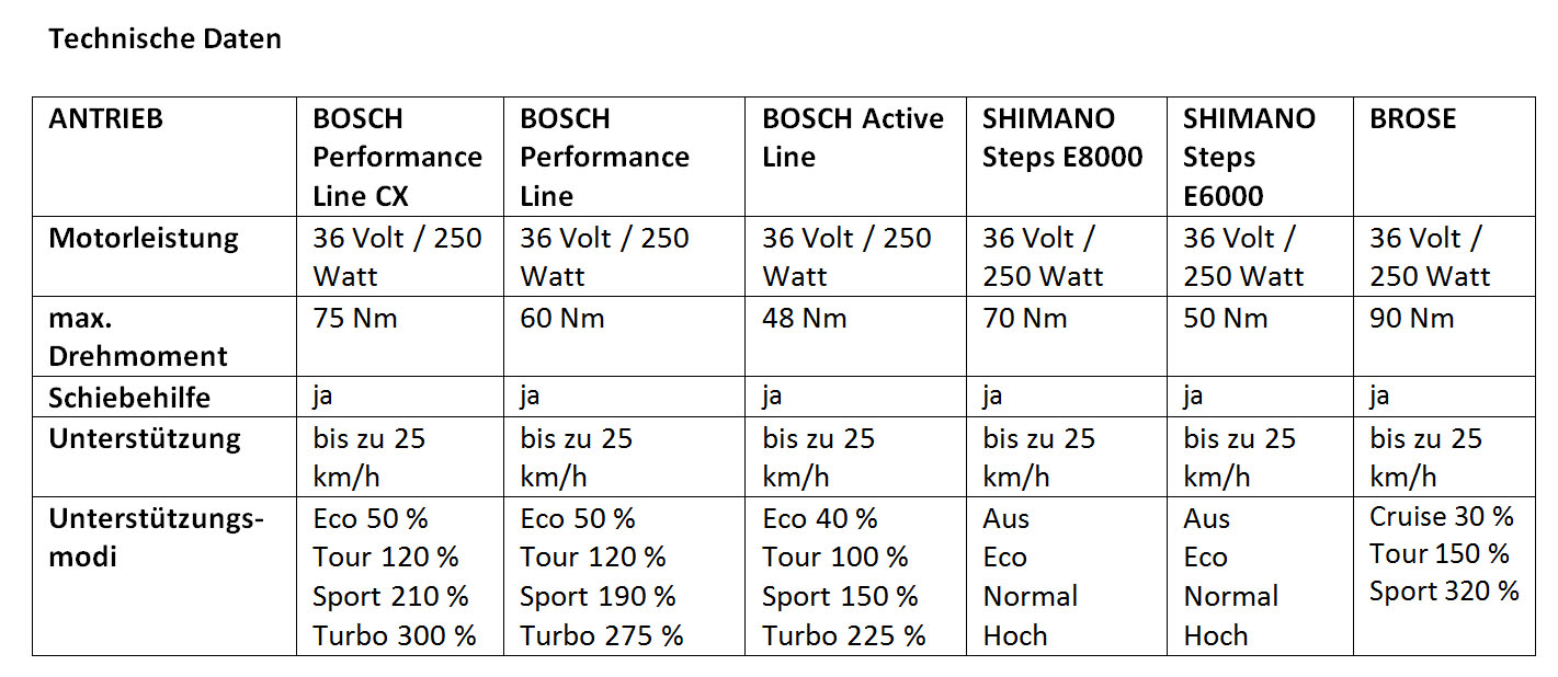 ebike Motoren die gängigsten Antriebssysteme